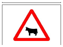 Señal P-23: Paso de animales domésticos o ganado