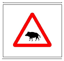 Señal P-24a: Paso de animales en libertad (jabalíes)