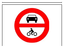 Señal R-102: Entrada prohibida a vehículos de motor