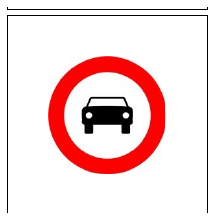 Señal R-103: Entrada prohibida a vehículos de motor, excepto motocicletas de dos ruedas