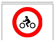Señal R-104: Entrada prohibida a motocicletas