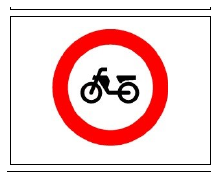 Señal R-105: Entrada prohibida a ciclomotores