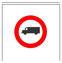 Señal R-106: Entrada prohibida a vehículos destinados al transporte de mercancías