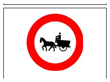 Señal R-113: Entrada prohibida a vehículos de tracción animal