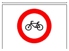 Señal R-114: Entrada prohibida a ciclos