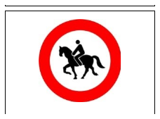 Señal R-117: Entrada prohibida a animales de montura