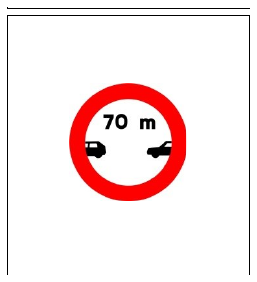 Señal R-300: Separación mínima