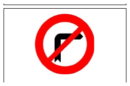 Señal R-302: Giro a la derecha prohibido