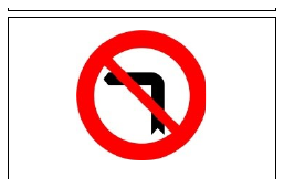 Señal R-303: Giro a la izquierda prohibido