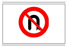 Señal R-304: Cambio de sentido prohibido
