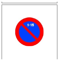 Señal R-308c: Estacionamiento prohibido la primera quincena