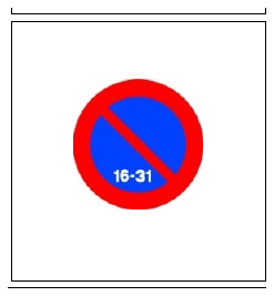 Señal R-308d: Estacionamiento prohibido la segunda quincena