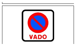 Señal R-308e: Estacionamiento prohibido en vado