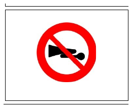 Señal R-310: Advertencias acústicas prohibidas