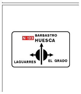 Señal S-201: Preseñalización de glorieta partida desde la calzada principal