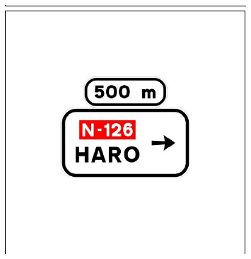 Señal S-220: Preseñalización, con cartel lateral, en carretera convencional o carretera multicarril hacia carretera convencional o carretera multicarril