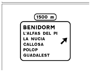Señal S-245: Preseñalización complementaria de poblaciones en carretera convencional o carretera multicarril.