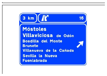 Señal S-246: Preseñalización complementaria de poblaciones en autopista o autovía.