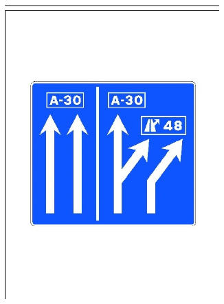 Señal S-260: Preseñalización de carriles