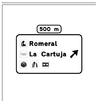 Señal S-267: Preseñalización de servicios varios en carretera convencional o carretera multicarril