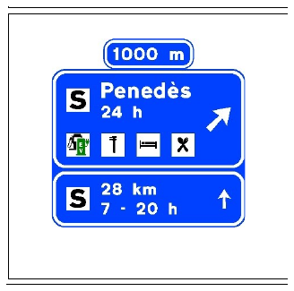 Señal S-271: Preseñalización de área de servicio