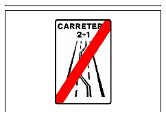 Señal S-2c: Fin de carretera 2+1