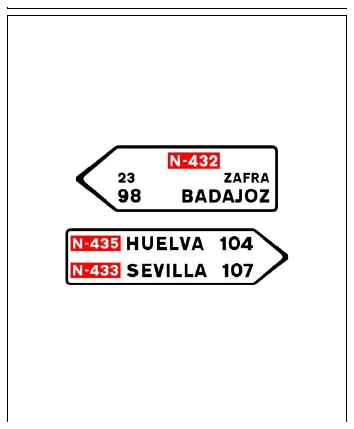 Señal S-300: Poblaciones de uno o varios itinerarios por carretera convencional o carretera multicarril