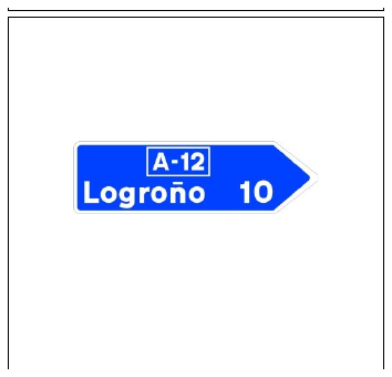 Señal S-301: Poblaciones de un itinerario por autopista o autovía.