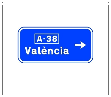 Señal S-349: Señalización de salida inmediata, con cartel lateral, en carretera convencional o carretera multicarril hacia autopista o autovía