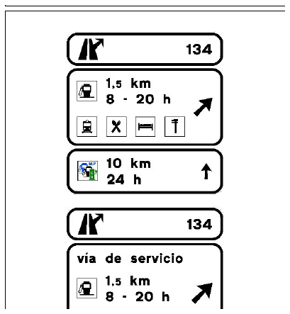 Señal S-378: Señalización de salida inmediata a servicios en autopista o autovía