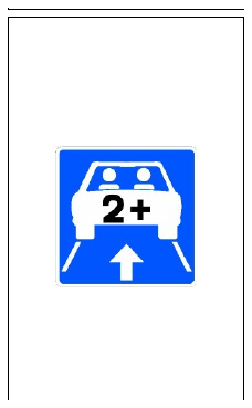 Señal S-51b: Carril reservado para vehículos con alta ocupación (VAO)