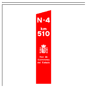 Señal S-574: Hito miriamétrico en carretera convencional o carretera multicarril