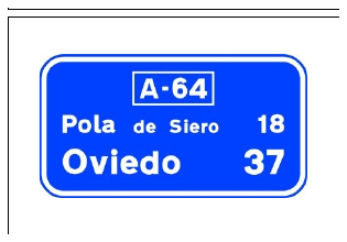 Señal S-602: Confirmación de poblaciones en un itinerario por autopista o autovía