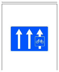 Señal S-65a: Vía reservada para ciclos adosada a calzada de un único sentido de circulación
