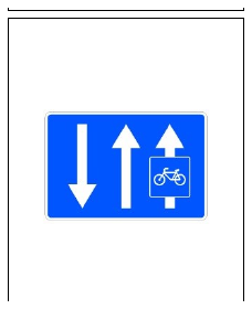 Señal S-65b: Vía reservada para ciclos adosada a calzada de doble sentido de circulación
