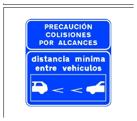 Señal S-992c: Señal informativa de la distancia mínima entre vehículos en autopista o autovía