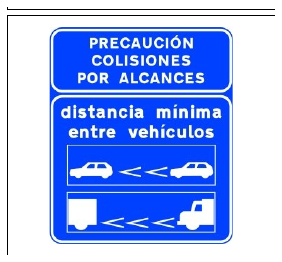 Señal S-992d: Señal informativa de la distancia mínima entre vehículos dentro de un túnel en autopista o autovía