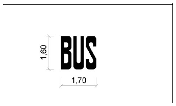 Señal M-6.2: Indicar que un carril o una zona de la vía está reservado temporal o permanentemente, para la circulación, estacionamiento o parada de determinados vehículos como autobuses (BUS) y taxis (TAXI)